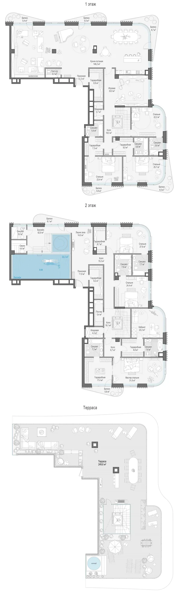 6-комнатный пентхаус, 664.1 м²