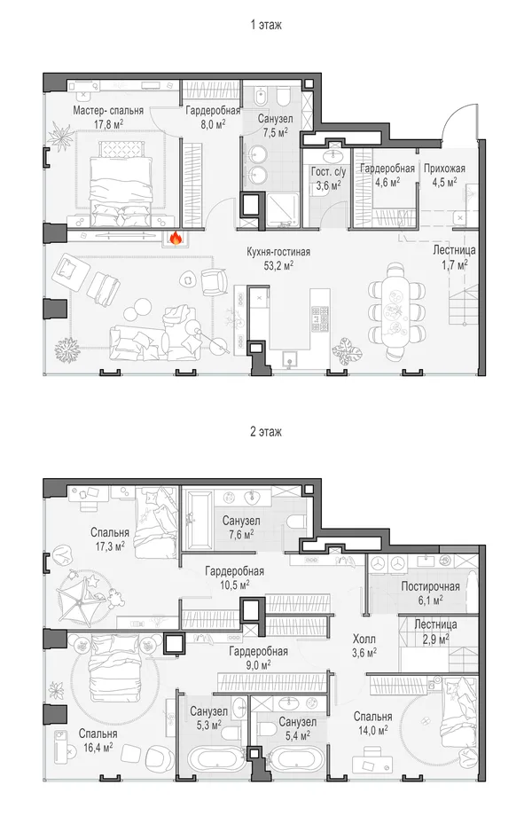 5-комнатный пентхаус, 198.8 м²