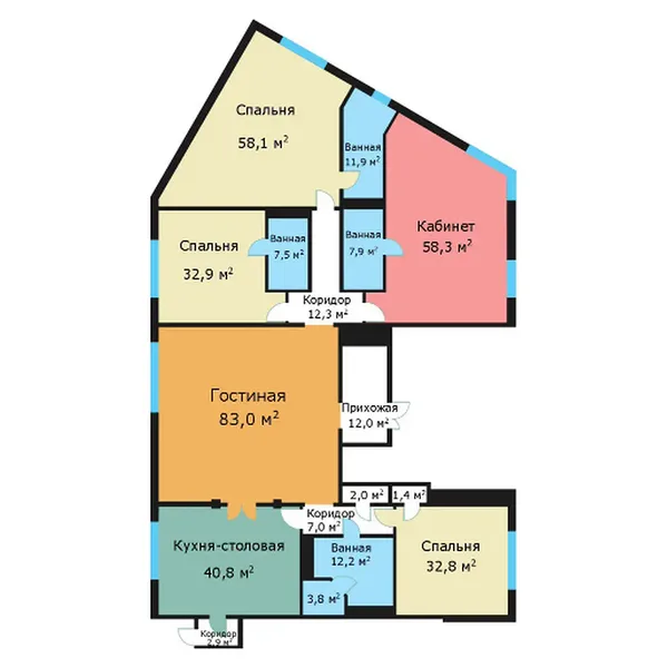 5-комнатная квартира, 386.8 м²
