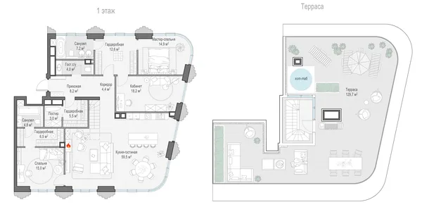 4-комнатный пентхаус, 162.6 м²