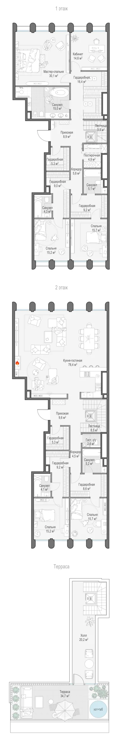 5-комнатный пентхаус, 329.1 м²