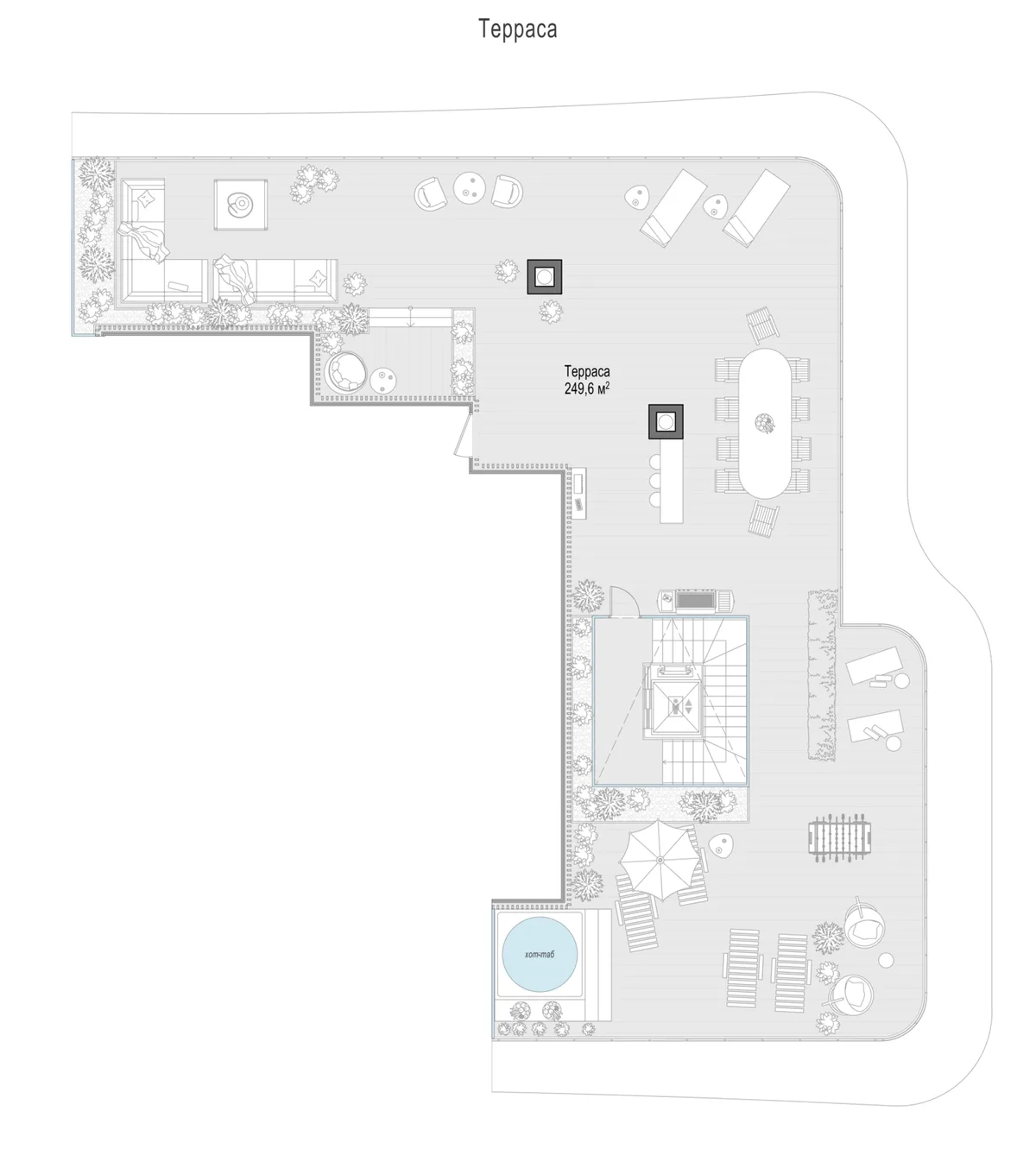 6-комнатный пентхаус 664,1 м² в ЖК «Лаврушинский» — планировки 10
